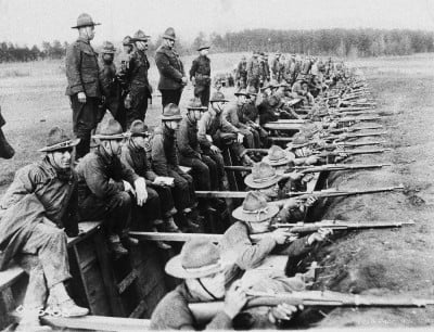 Austria-Hungarian soldiers with a typical sign of shell shock