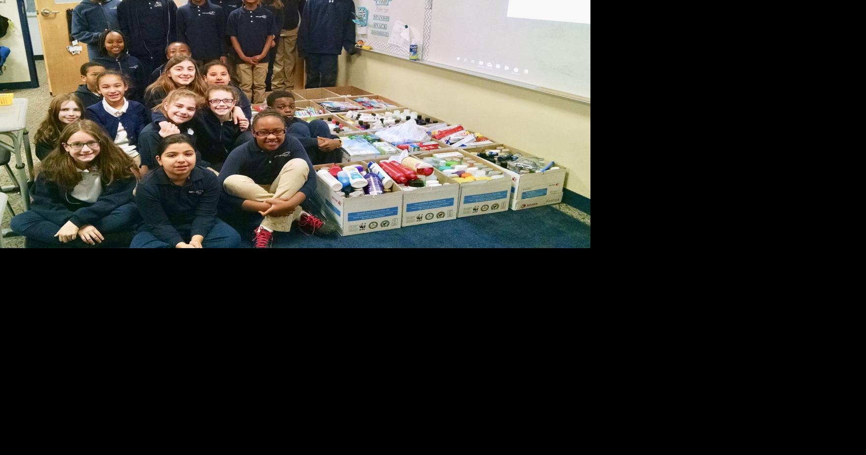 Foxboro charter school students collect health/hygiene items for food