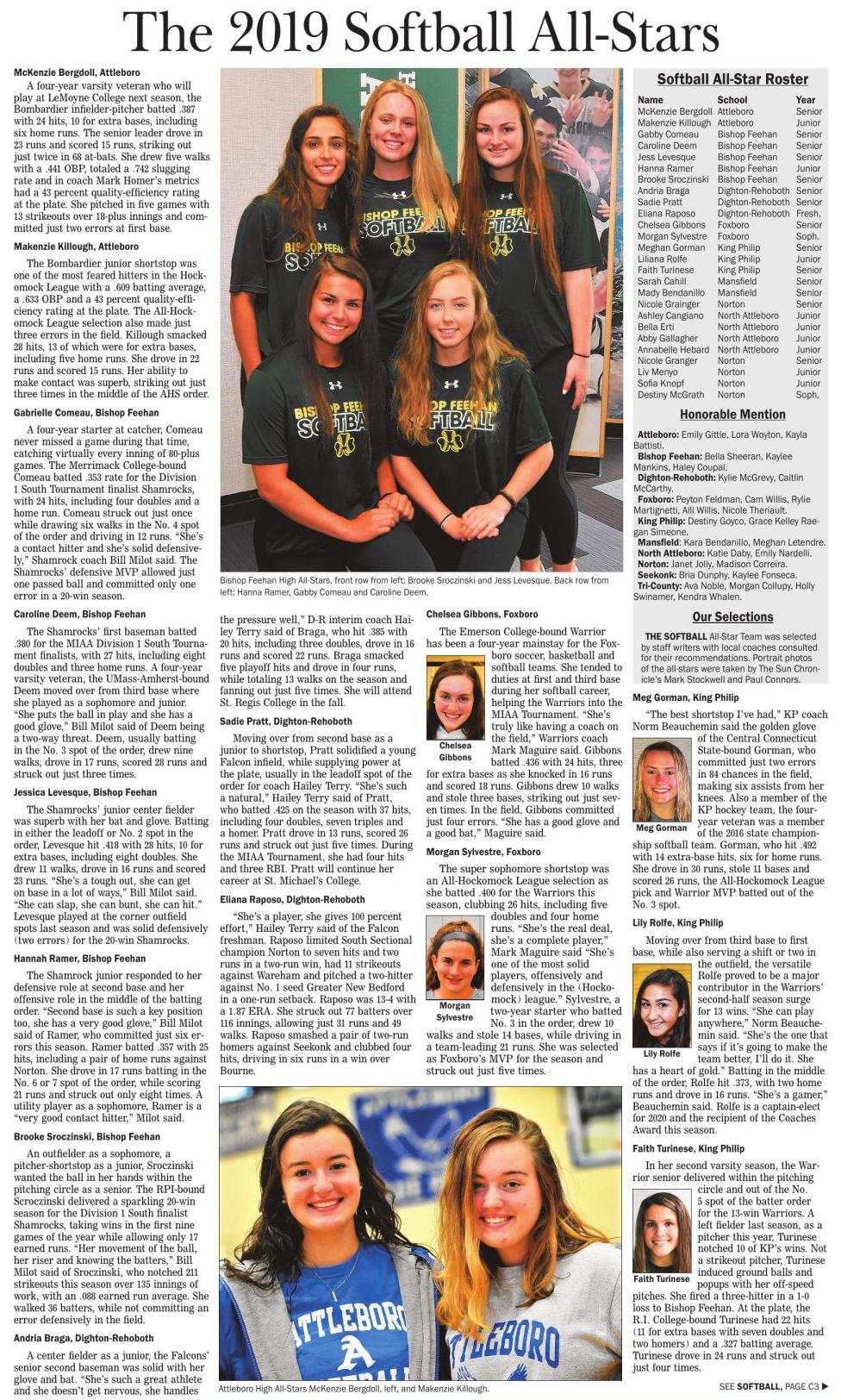 The Sun Chronicle 2019 Softball AllStars 1
