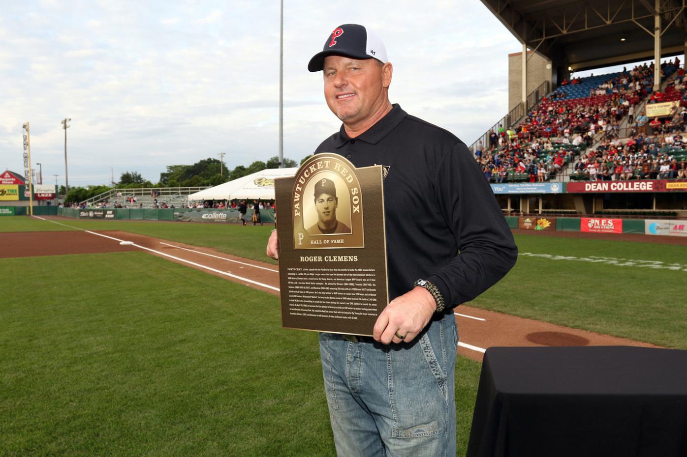 Roger Clemens would wear a Red Sox hat into the Hall of Fame