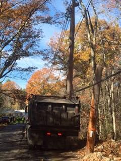 Dump truck knocks out utility pole during Wrentham street project ...