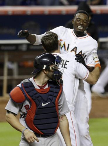 Dee Gordon wears Jose Fernandez's batting helmet, hits leadoff