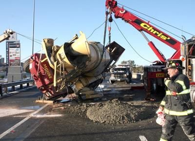 NEWS UPDATE: Cement truck rollover snarls traffic on Route 1 | Local ...
