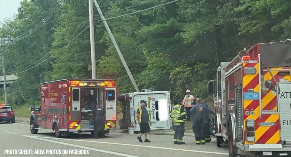 Ice cream truck driver suffers minor injuries in Attleboro
