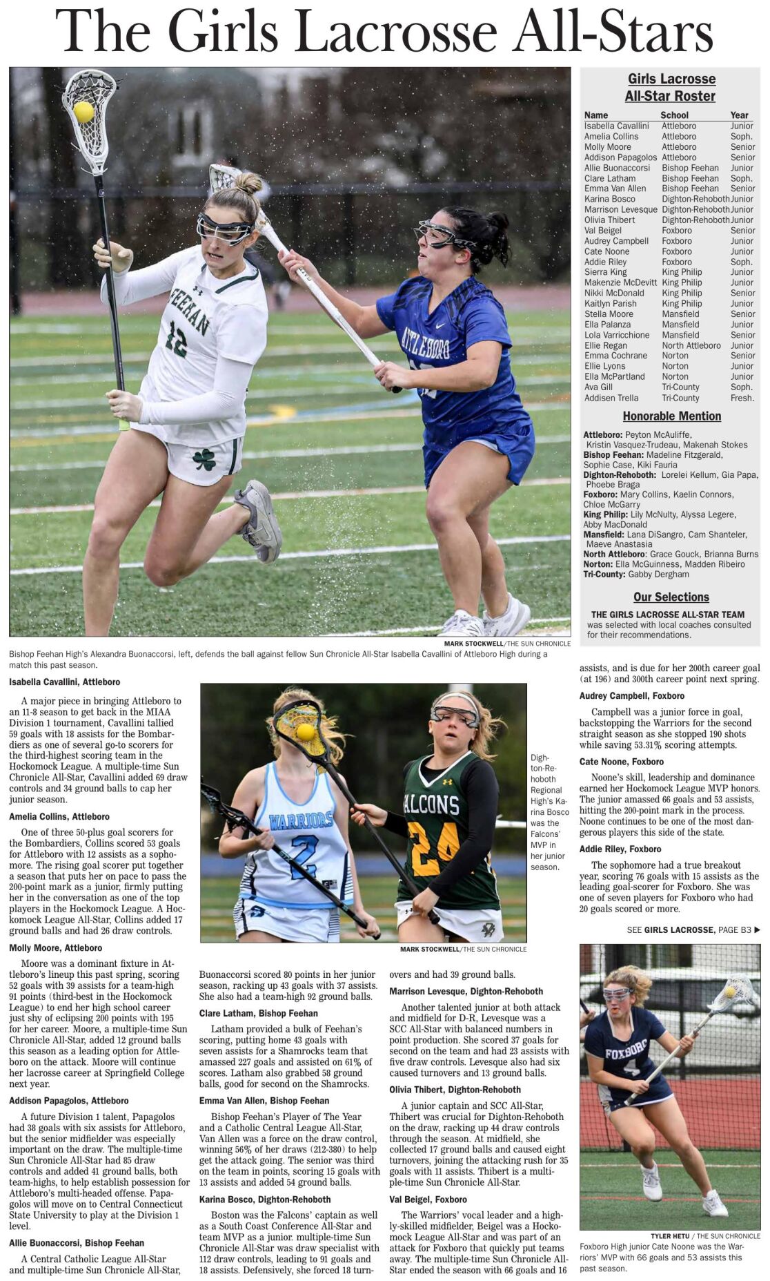 The sun chronicle 2024 girls lacrosse all stars page 1