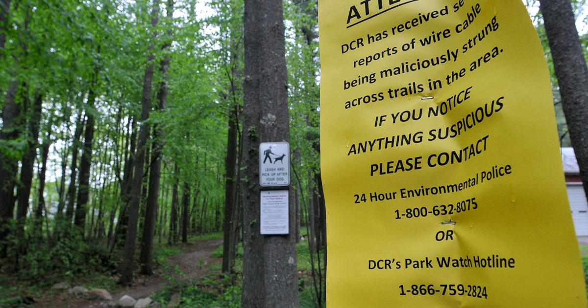 Authorities warn of wire cables being strung across state forest trails ...