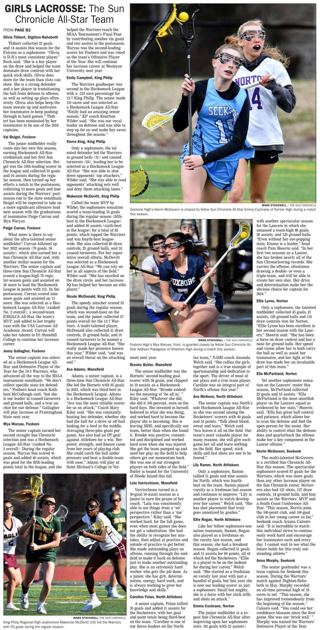 The sun chronicle girls lacrosse all stars page 2 thesunchronicle