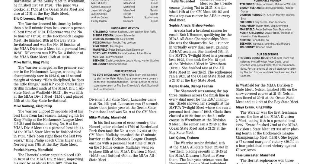 The 2018 Sun Chronicle Cross Country AllStars Page 1