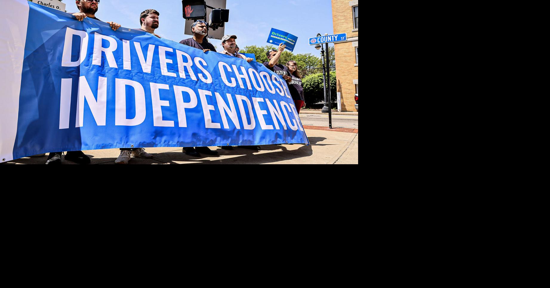 Uber, Lyft drivers rally in Attleboro in support of ballot question to ...