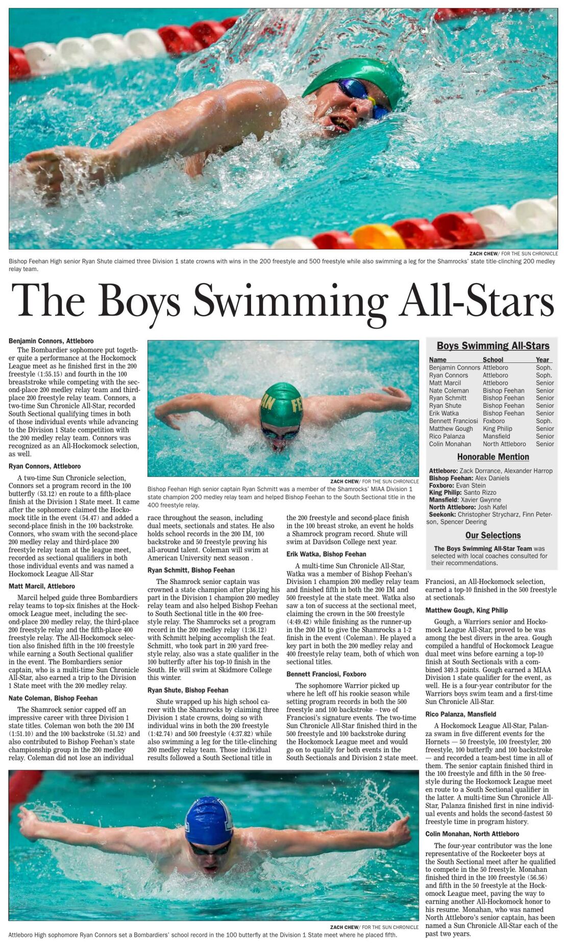 The Sun Chronicle 202122 Boys Swimming AllStars