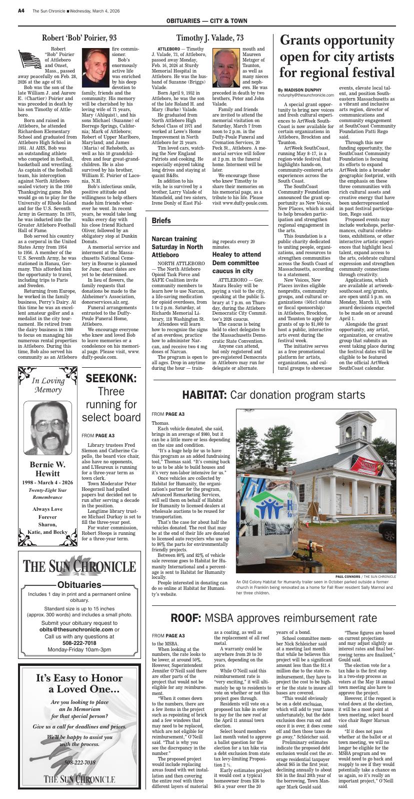Page A4 | The Sun Chronicle | thesunchronicle.com
