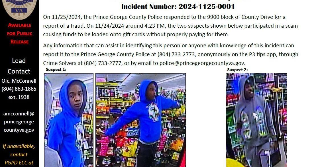 Prince George County police searching for fraud suspects | Local News ...