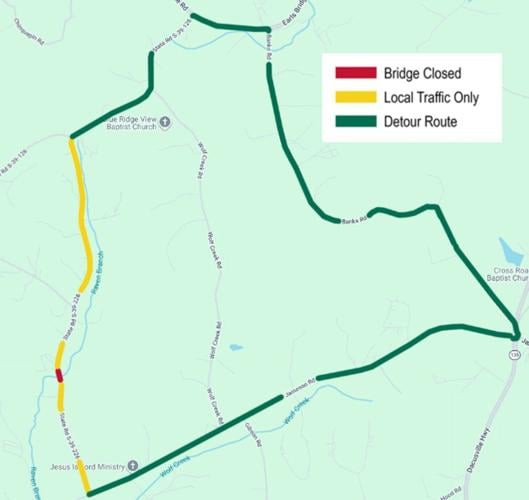 SCDOT to close Boundary Drive bridge over Raven Branch for repairs in Pickens County
