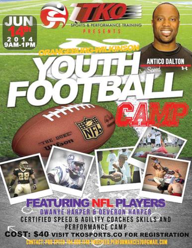 Youth and High School Football Camps featuring NFL players and coaches