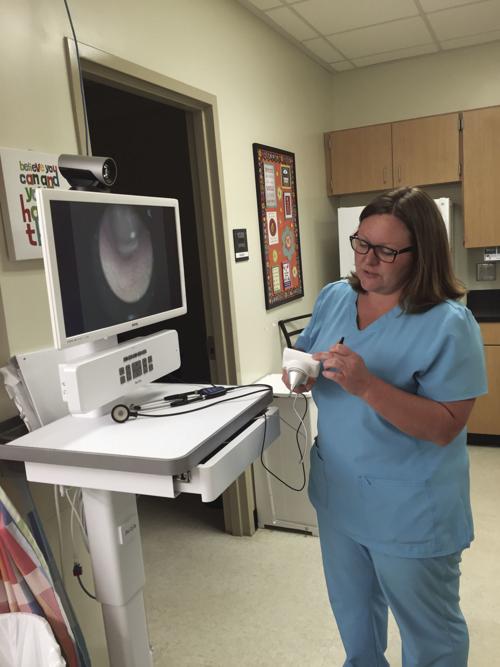 Meredith Tuck, a nurse at Richard Carroll Elementary School in Bamberg