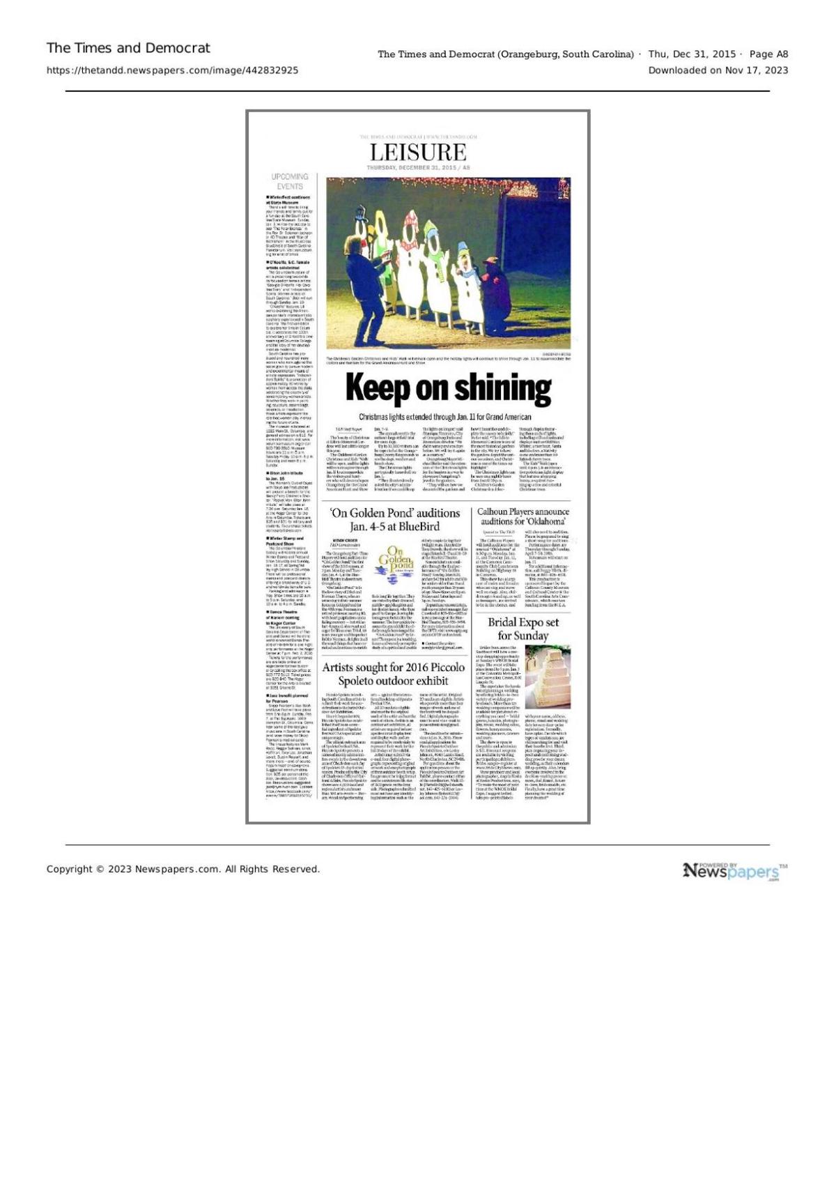 30 years of the Children's Garden Christmas at Edisto Memorial Gardens