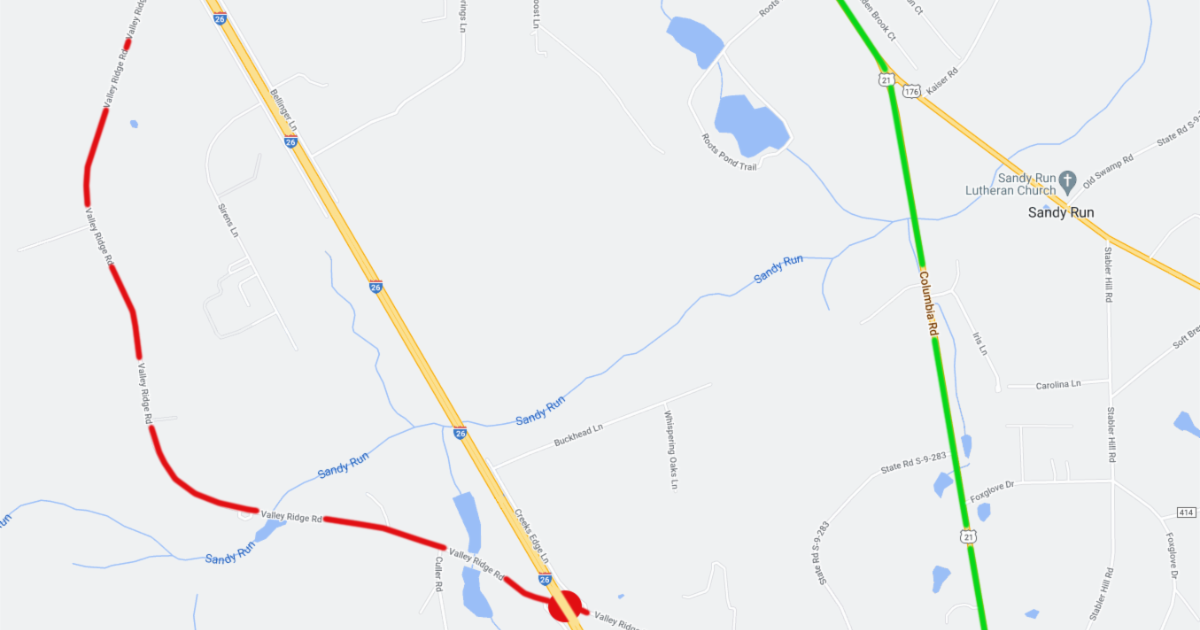 Valley Ridge Road detour map