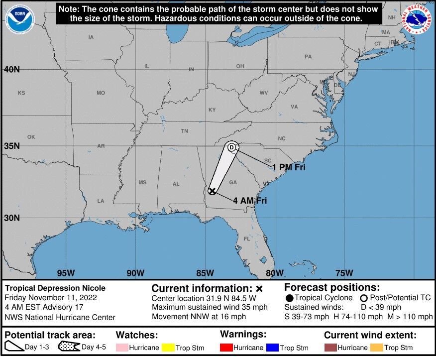 Nicole spawns radarindicated tornado in Orangeburg