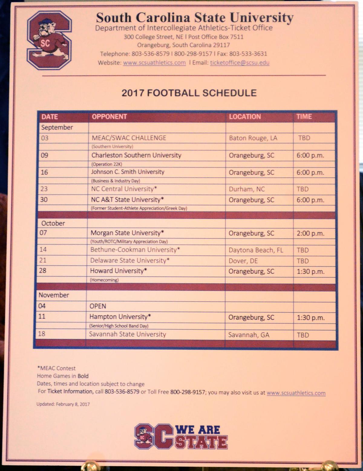 S.C. State football announces six home games on 2017 schedule | Sports