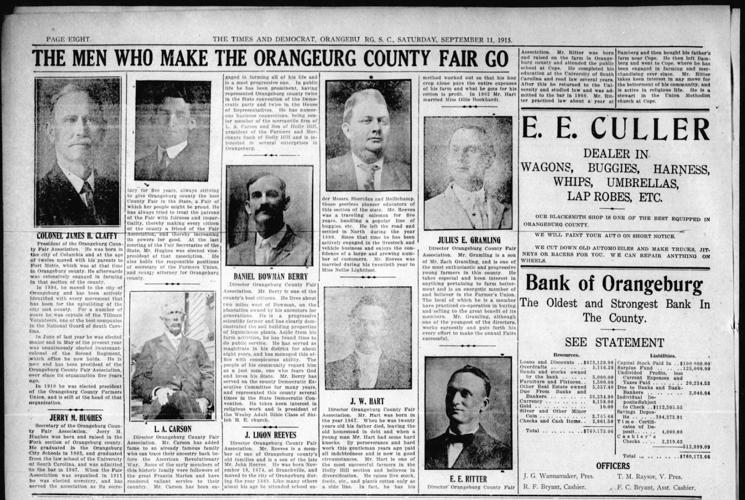 OUT OF THE PAST: 1915 Orangeburg County Fair