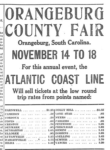 OUT OF THE PAST: 1911 Orangeburg County Fair
