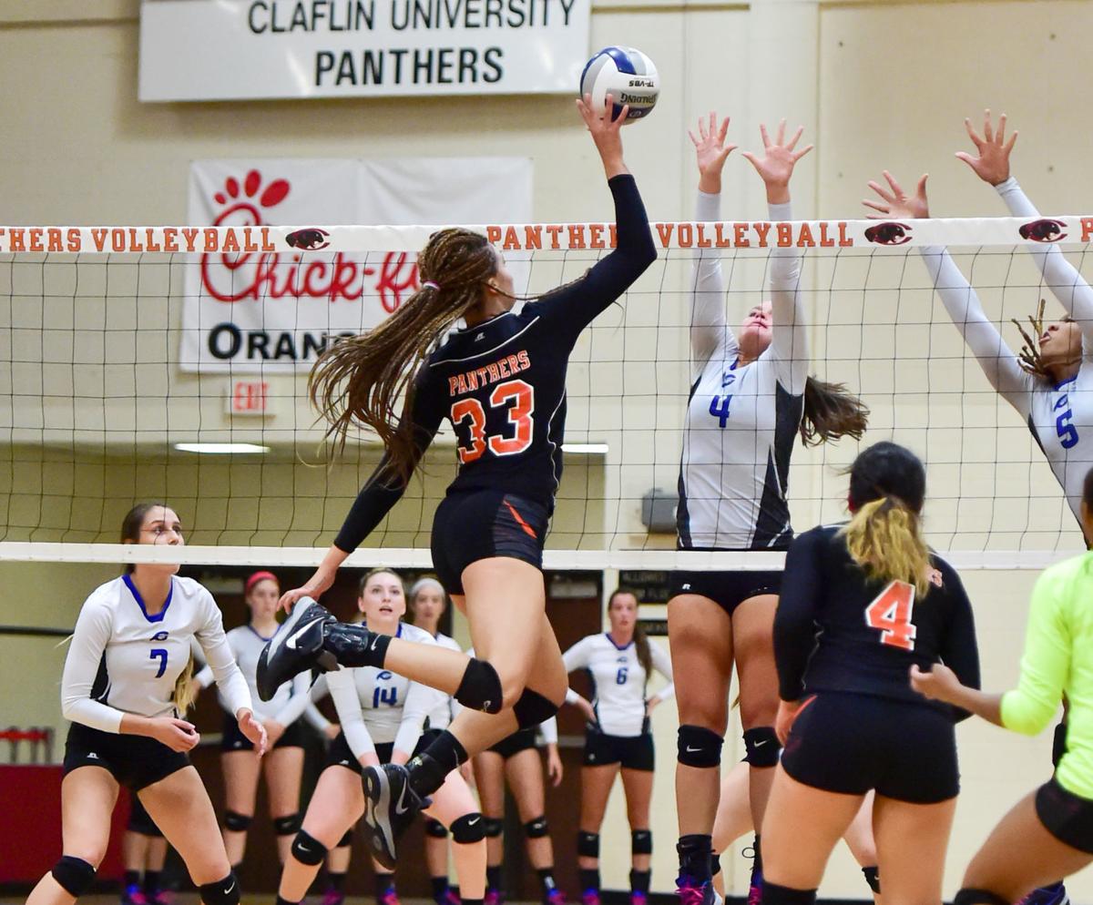 Claflin volleyball falls, 32, to Chowan