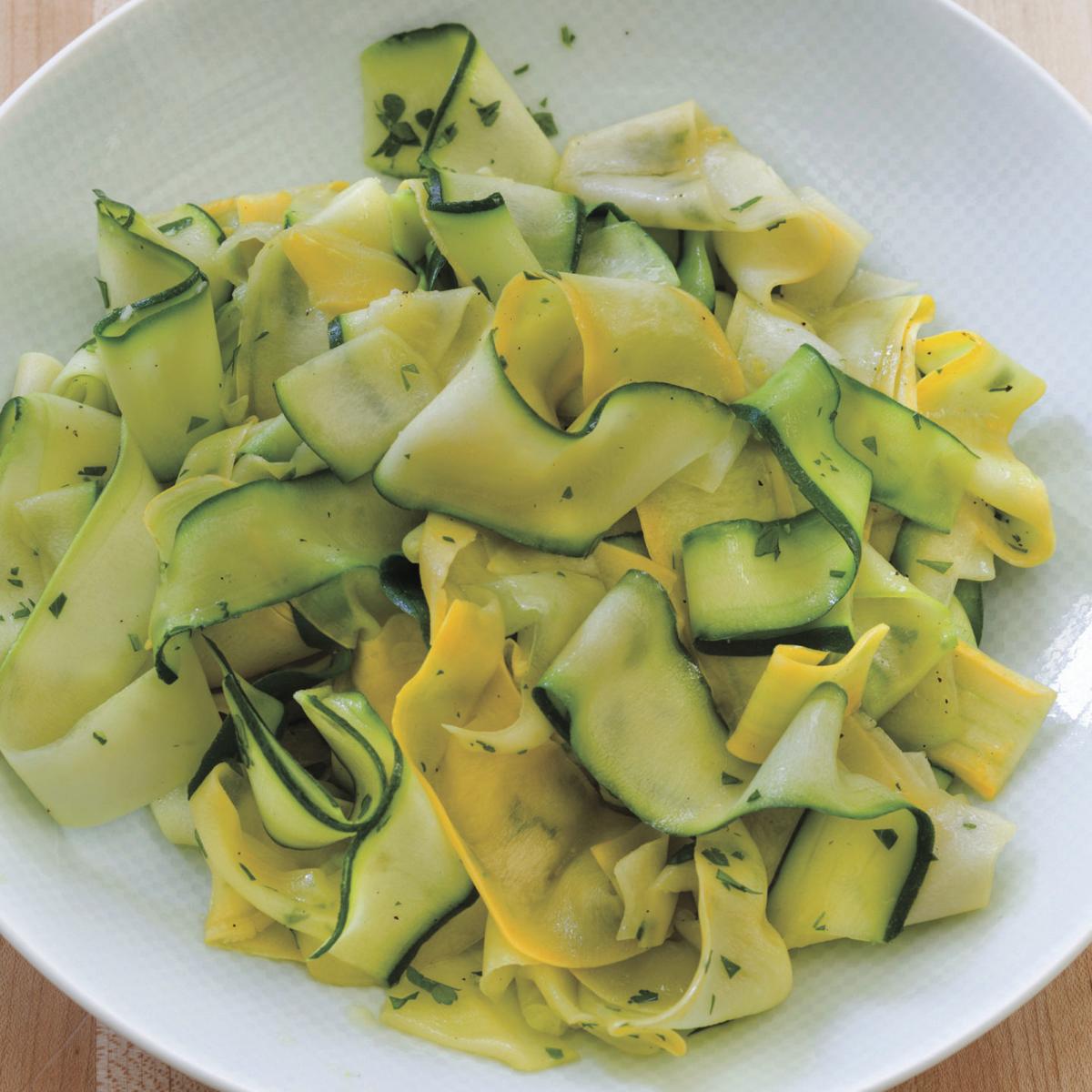 Turn yellow squash or zucchini into ribbons for a fun side Food