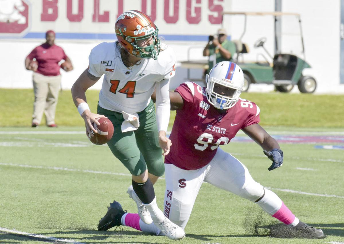QB pressure by SC State against FAMU
