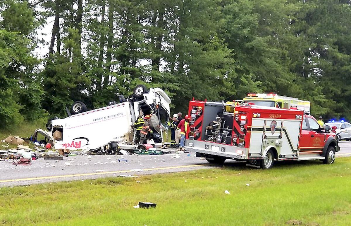 Three injured on I26 when trucks collide; interstate traffic tied up
