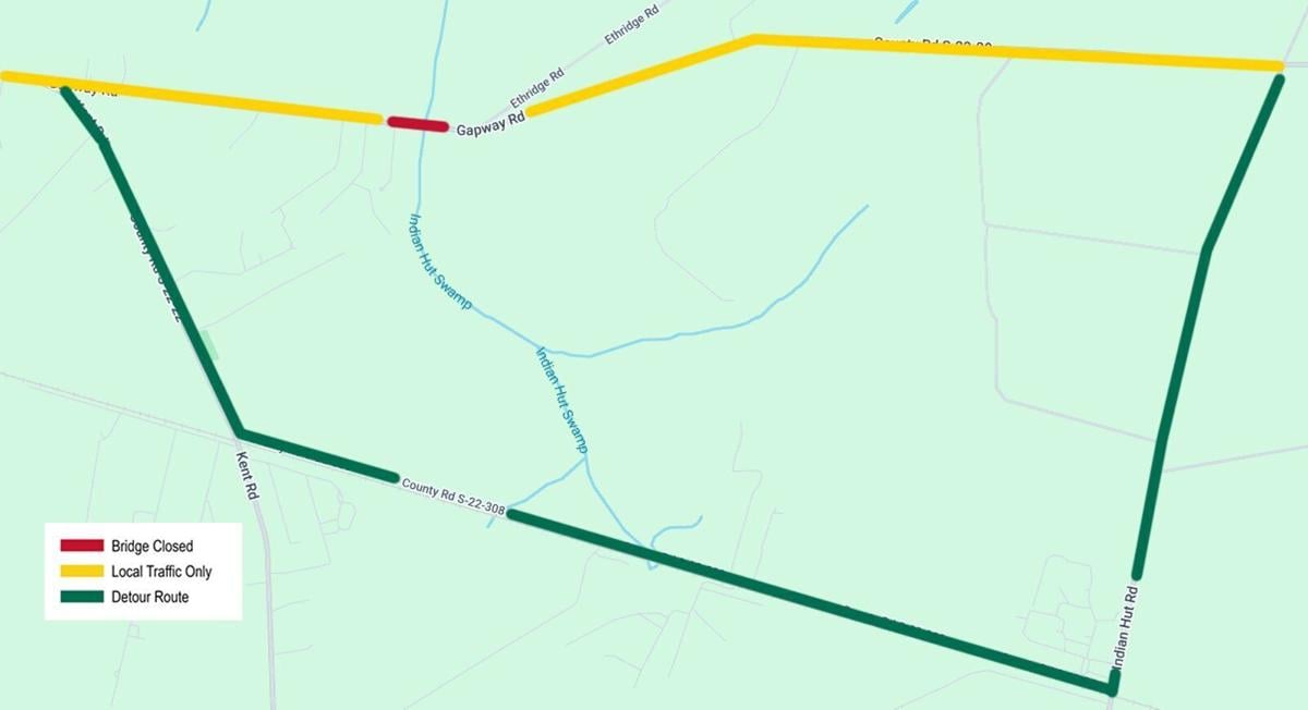 SCDOT to close Gapway Road Bridge over Indian Hut Swamp in Georgetown County