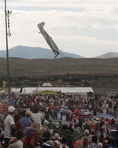 Reno air race crash scene shows violence of impact image