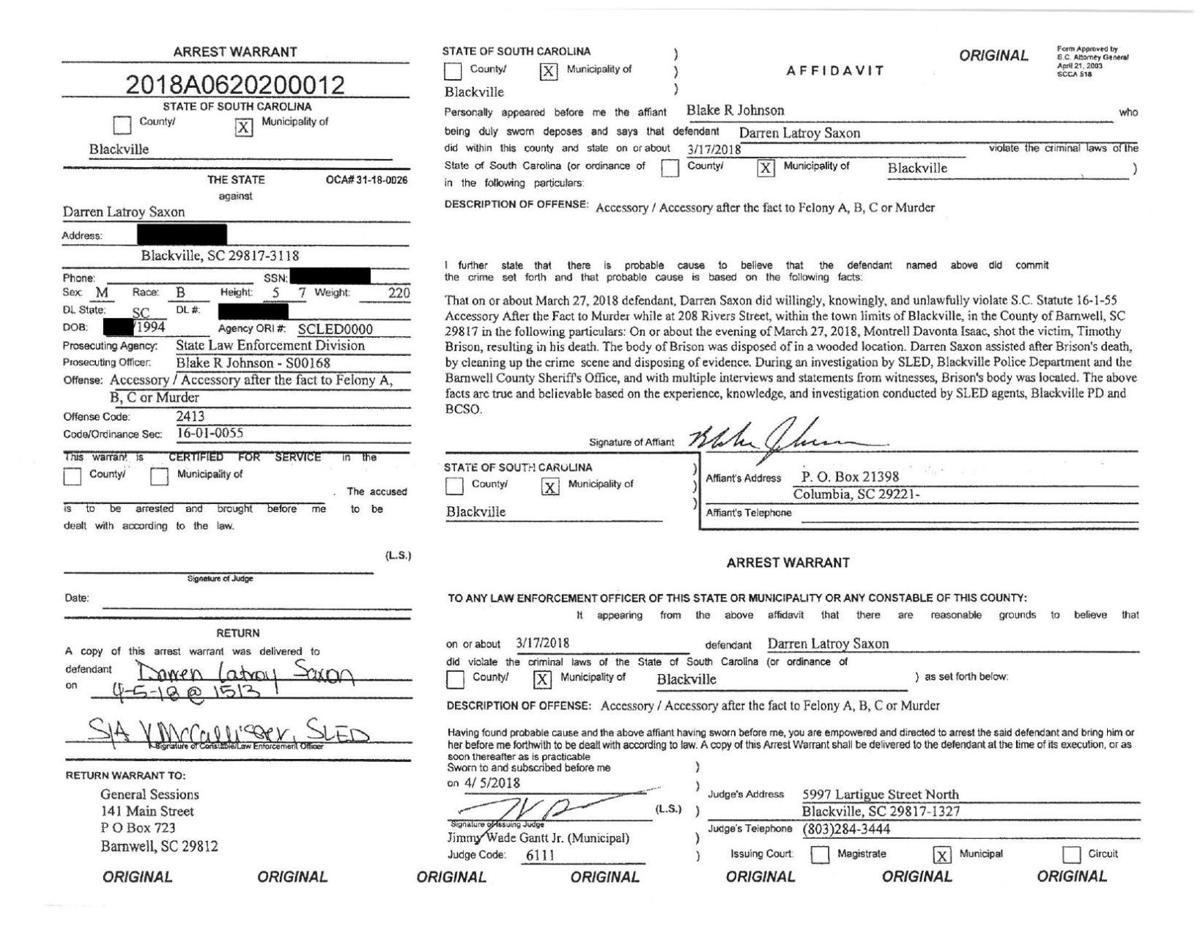Saxon arrest warrant