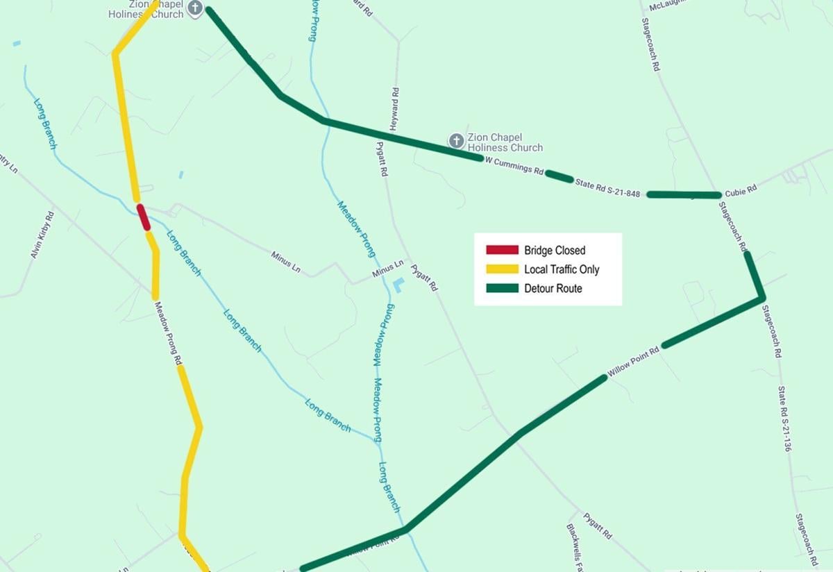 SCDOT to Close Meadow Prong Road Bridge over Long Branch for Repairs in Florence County