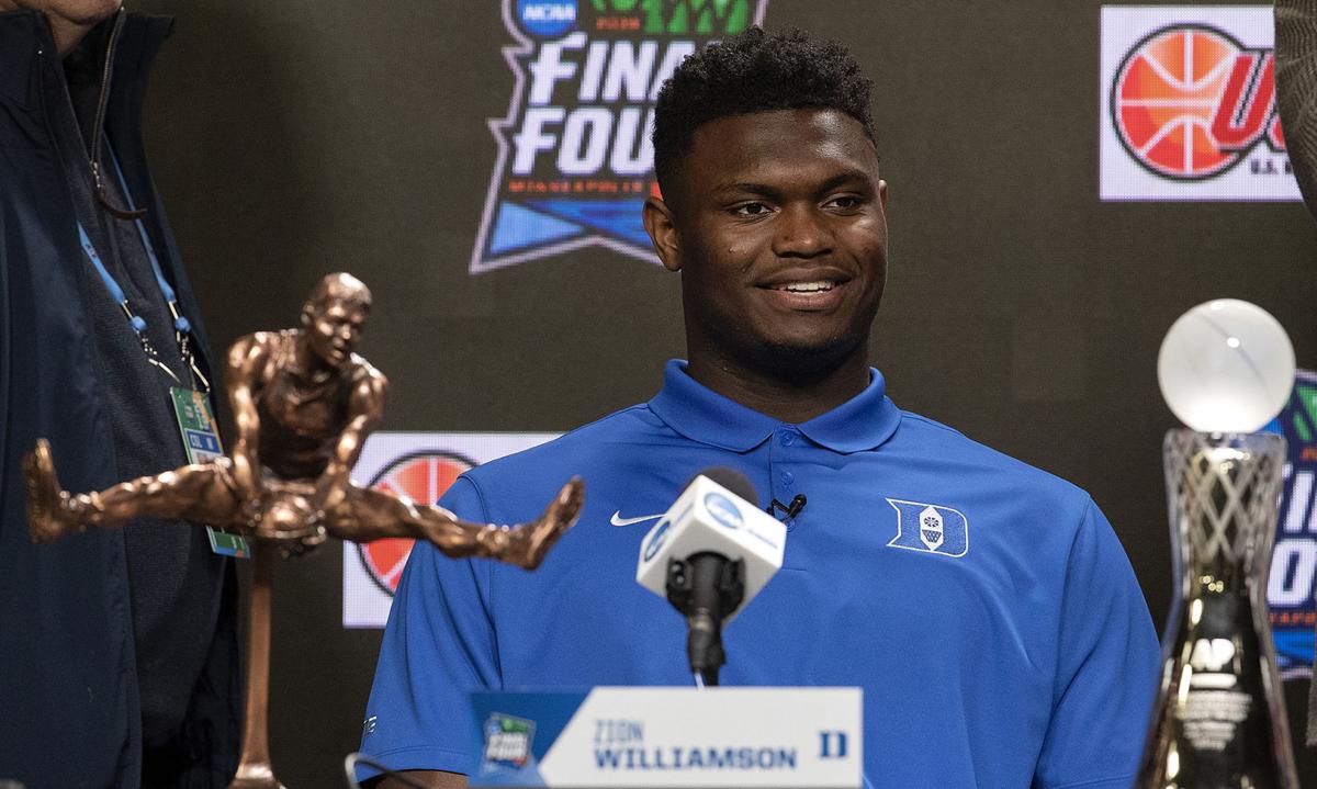 Duke's Zion Williamson was named Oscar Robertson Player of the Year and AP Player of the Year on Friday, April 5, 2019, at U.S. Bank Stadium in Minneapolis.