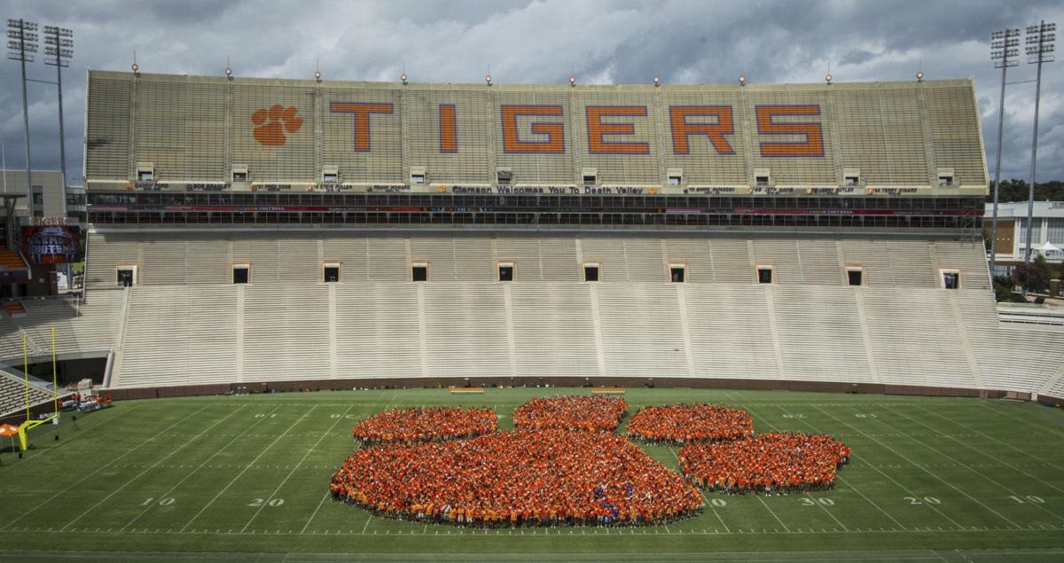 Students form giant human tiger paw as Clemson opens the ...