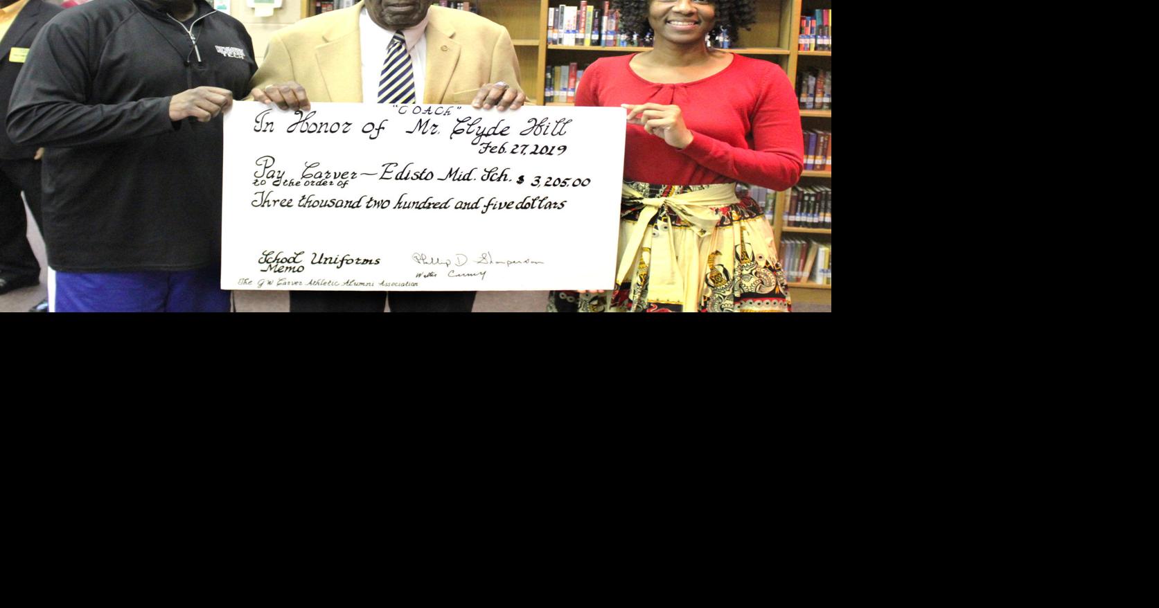 CarverEdisto Middle school football team receives donation for new