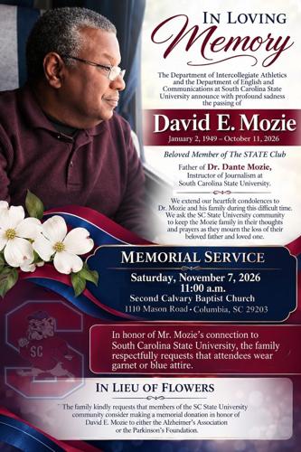 SC State mourns the passing of beloved supporter and STATE Club Member David E. Mozie