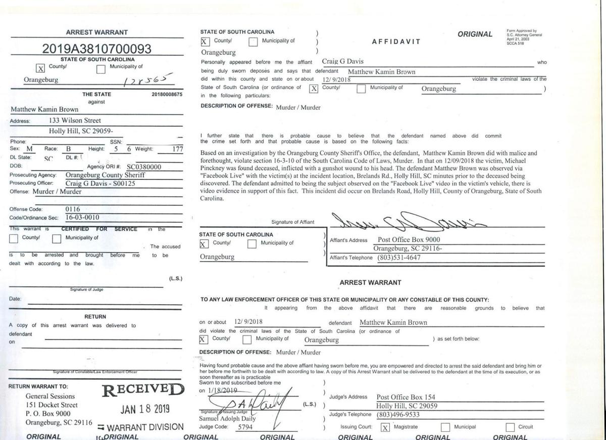 Matthew Brown arrest warrant