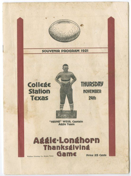 Thanksgiving Throwback: 1921 A&M v. UT Game Launched College