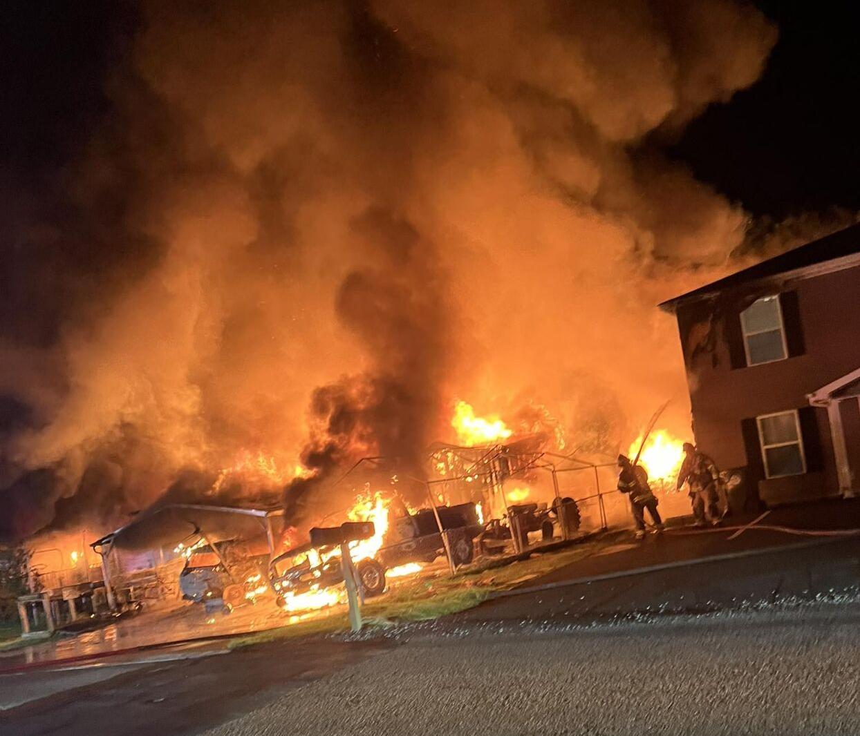 Street Fire Massive fire engulfs home on Steele Street, multiple departments ...
