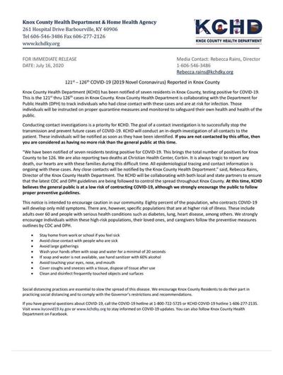 Knox Co Health Department Reports Two Deaths At Christian Health Center In Covid 19 Update News Thetimestribune Com