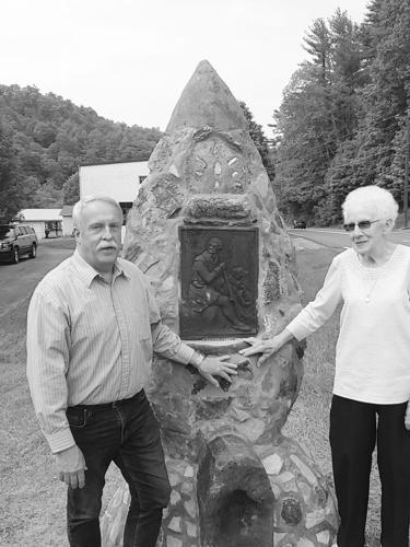 Potter with Widener at Daniel Boone Marker