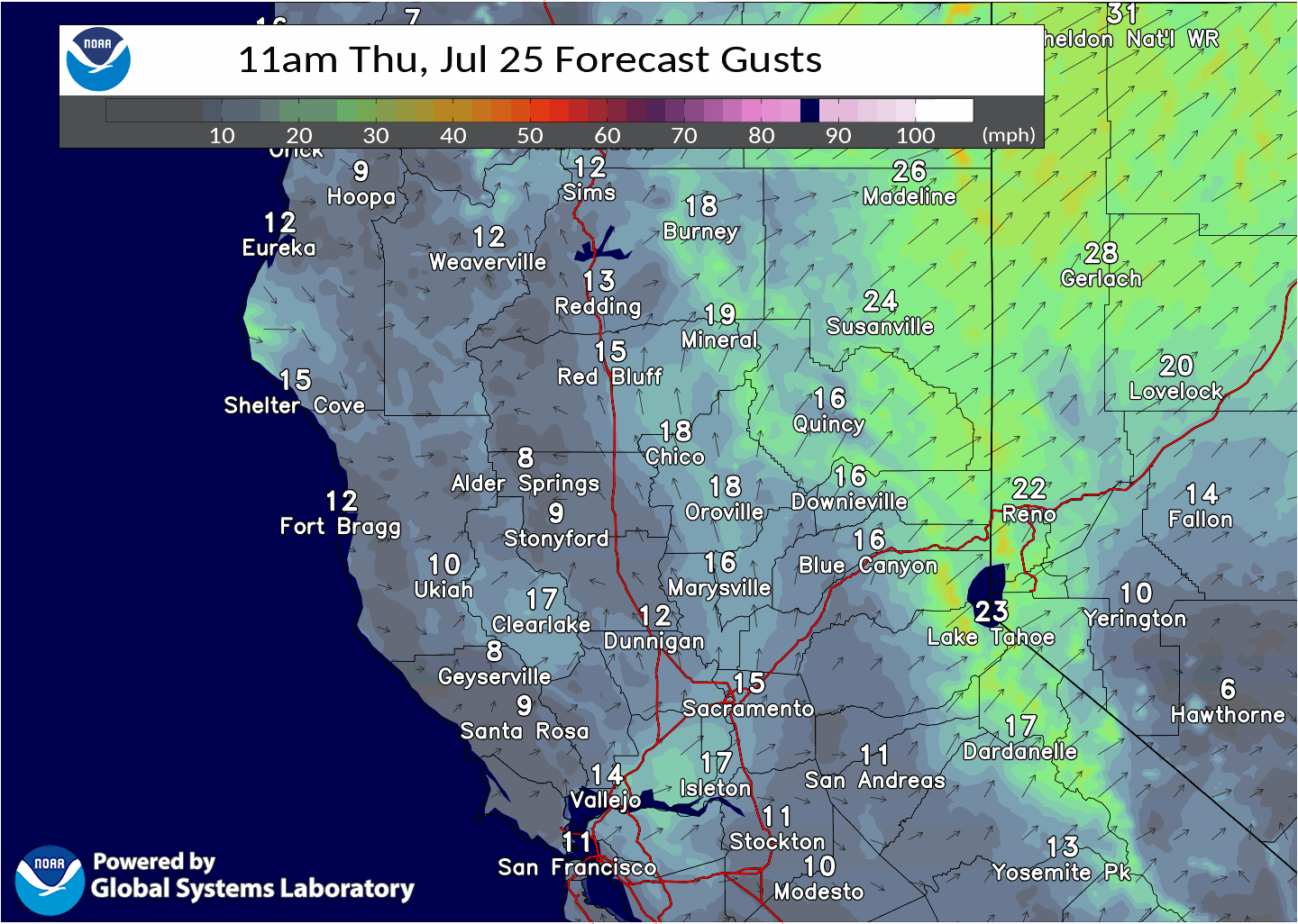 Critical fire weather conditions through Friday from gusty southerly ...