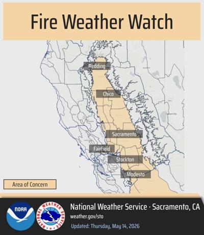 Fire weather watch issued for Northern CA, first of year for area ...
