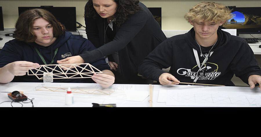 Engineering students test bridge concepts
