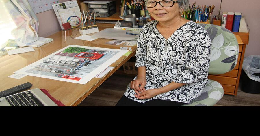 Villager creates worlds with colored pencils