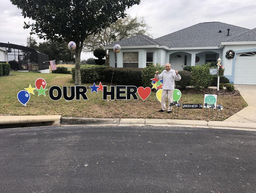 Neighbors help veteran celebrate 95th birthday