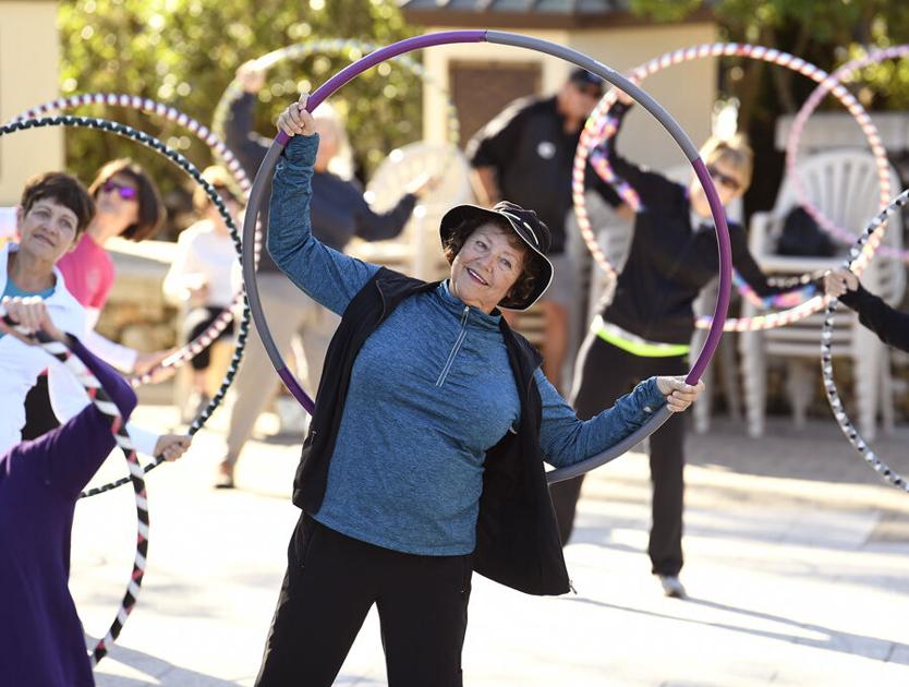 Hula hooping on the square