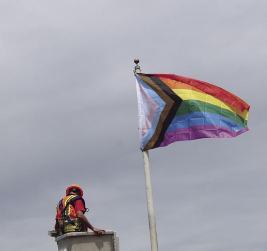 Pride flag flies