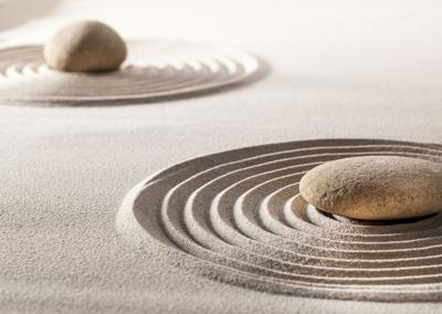 zen balance with sand and stones meditation